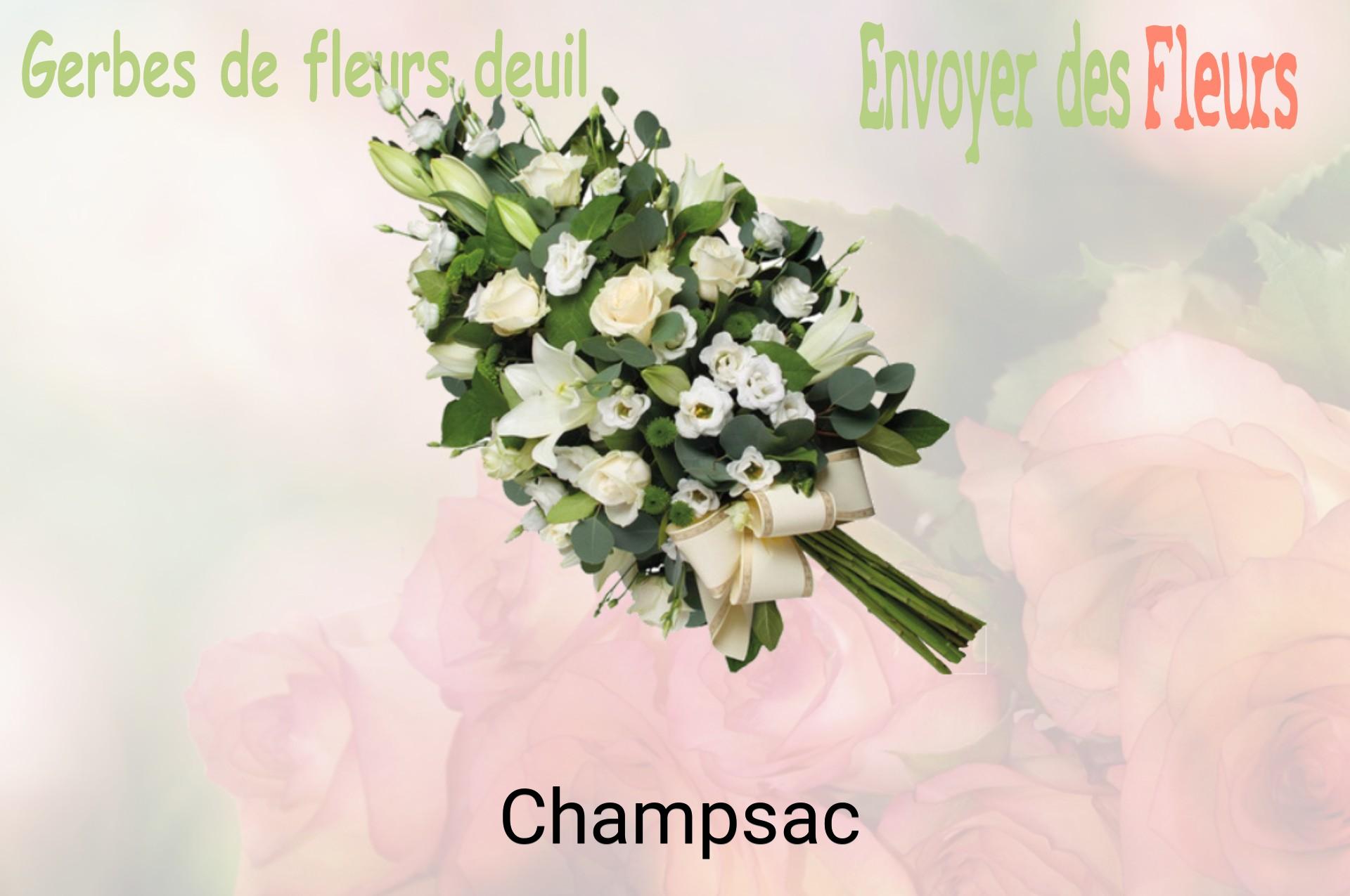 Gerbe de fleurs de deuil livrée à Champsac